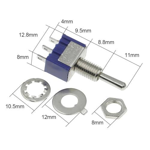 Interrupteur à bascule miniature MTS103 pour panneau de modélisme et tableau de bord 120V 6A - 6