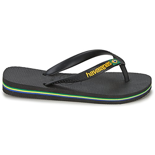 Havaianas Brasil Logo (Mini Me) Mixte enfant FlipFlop Black/Black 25 EU