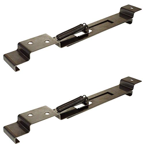 2 x (1 par) SQUARE Remolque Soporte de placa de matrícula Clips de licencia soportes de placa de acero inoxidable resorte de carga - Cuadrado placa 180-210 mm Profundidad (8 pulgadas)