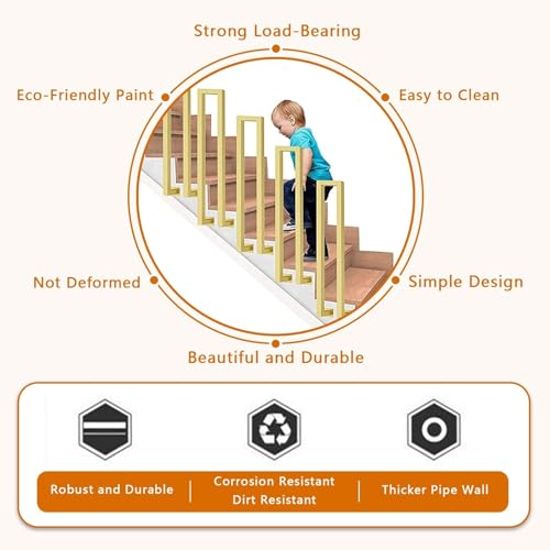 Kit de main courante extérieure en fer forgé durable pour marches