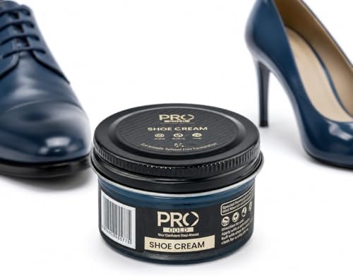 PRO Shoe Cream Polish - 45 ML | Natural Waxes Formula for Leather Shoes | Enriched with Carnauba & Bees Wax | Long-Lasting Shine | Leather Shoe Cream Polish