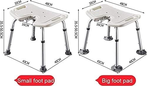 Silla de Ducha for bañera, Taburete en Forma de U, Asiento de Ducha Auxiliar de Seguridad Antideslizante for Personas Mayores, Altura Ajustable(Large Cup Feet)