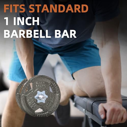 Image of Fitvids Cast Iron 1-Inch Standard Weight Plate for Strength Training & Weightlifting, Multiple Weights Available