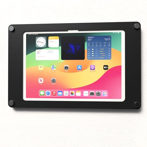 TABcare Acrylic Wall Mount Floating Frameless Display Kit with Metal Standoffs for iPad Air 4/5 10.9 iPad Pro 11 1/2/3/4 Tablet (Black)