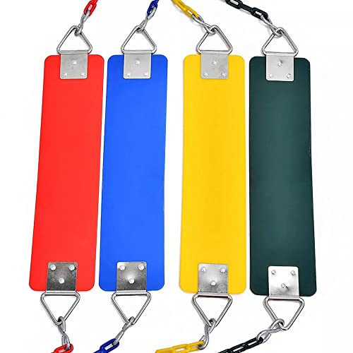 Image of REZNOR Heavy Duty Flexible Swing Seat with Metal Triangle Ring, 60 inch Anti-Rust Chain Set for Kids & Adults, Playground, Jungle & Gym, Green