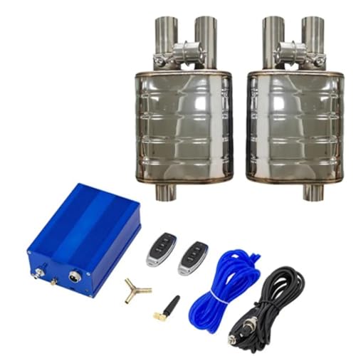 マフラー部品 2 / 2.36 / 2.5/ 2.75/ 3インチ車マフラー排気音バルブシステムユニバーサル電動防水リモートコントローラーダブル テールスロート(76mm with Pump)