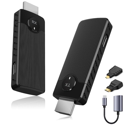 Image of Wireless HDMI Transmitter and Receiver for Streaming Kit, Built-in Antenna Low-Latency Transmission of 1080P HD Video Streams, 2.4/5.8GHz Dual-Band, Auto Pairing for PC/Laptop/TV/Monitor/Projector
