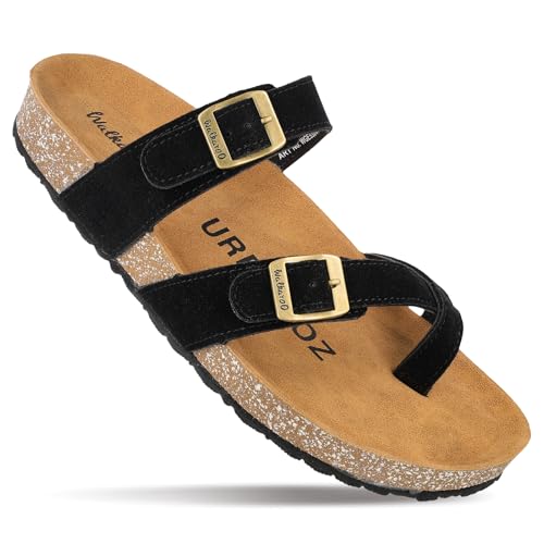 Image of Walkaroo Urbanoz Men's Casual Sandals|Open Toe Design, Double Adjustable Buckle Straps, Cork-Look Footbed, Synthetic Upper,Lightweight Grip Sole|Casual, Daily Wear, Home, Travel, Walking, Outdoor Sandals for Men's|WGE53241