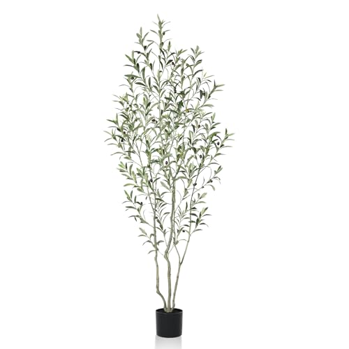 SOGUYI 180 cm Tall Artificial Olive Tree – Realistic Tropical Faux Plant for Home and Office Decor, Fake Floor Plant with Pot