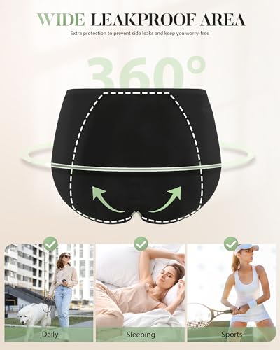 Image of TANSTC Period Underwear for Women Heavy Flow Leakproof Panties Soft Fit Teens High Waisted Menstrual Panties -3 Pack
