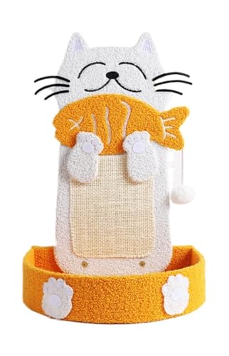 MKIFJGH猫 爪研ぎ 、爪研ぎポール、極太 縦型 、爪とぎポール 、大型猫 、麻紐 キャットタワー、 低め 猫タワー ねこのおもちゃ 、省スペース 、運動不足解消 、猫の遊び場 (ホワイト)