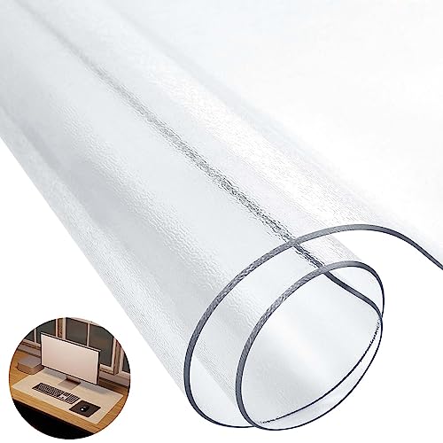 Towviy Alfombrilla Escritorio Transparente, 90 x 41cm Protector Escritorio Antideslizante PVC Tapete de Escritura Alfombrilla de Escritorio Grande Cubre Impermeable Estera de Escritura