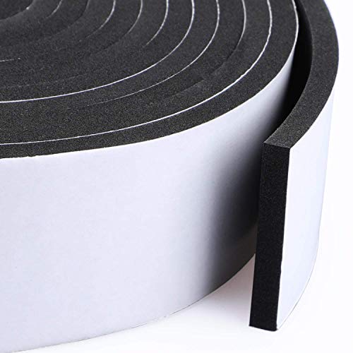 High Density Foam Tape Waterproof Sealing Strip CR Strips Neoprene Single-Sided Adhesive EVA Seal 2in X 1/4in X 13Ft