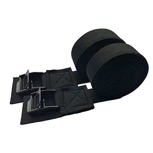 XHXseller Vibrant Black Thread-On J-Style Nylon Cargo Strap Adapter for Roof Rack, Compatible with Passenger Car
