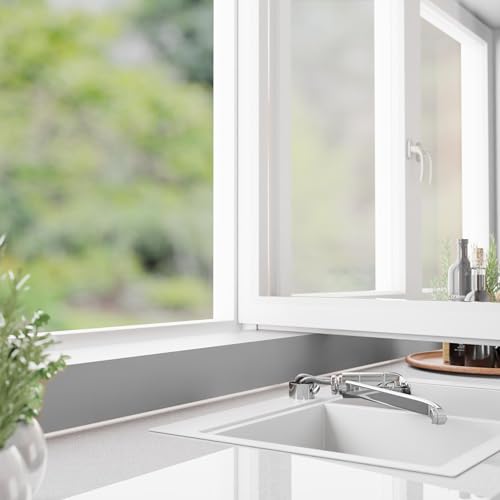 SCHÜTTE MB35210 LUCA abnehmbarer Wasserhahn für die Küche, Spültischarmatur Mischbatterie Unterfenster-Montage, Vorfenster-Küchenarmatur für die Spüle am Fenster, Schläuche flexibel, Chrom