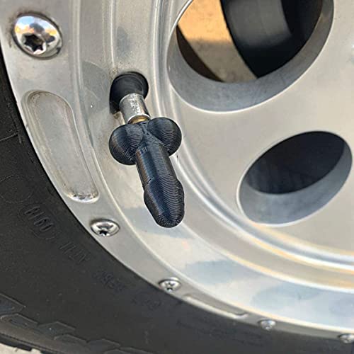 5PC Prank Valve Stem Cap- Pennis Valve Stem Caps-Heronsbill Tire Valve Cap- Luminous Tire Caps in The Dark for Cars, Trucks,Bikes, Motorcycles Universal Tire Valve Stem Caps for Pranks (Black)â€¦