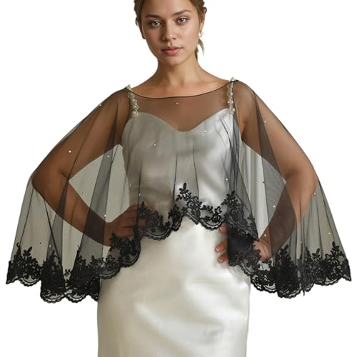 Châle de mariée en dentelle épaule couverte transparente pour mariage
