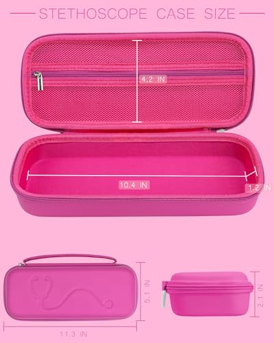 Image of Stethoscope Case for 3M Littmann Classic III & Lightweight II S.E, Rosepink