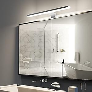 Aogled Led Spiegelleuchte Badezimmer 40 cm 10W 820LM 230V Neutralweiß 4000K,Edelstahl IP44 Class II Slim Bad…