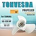 Upgrade Aluminum Propeller 13x19 13 1/4x17 13 1/2x15 13 5/8x13 Boat Outboard Propeller fit Yamaha Engine 50/60/70/75/80/85/90/100/115/130HP 15 Spline Tooth,RH