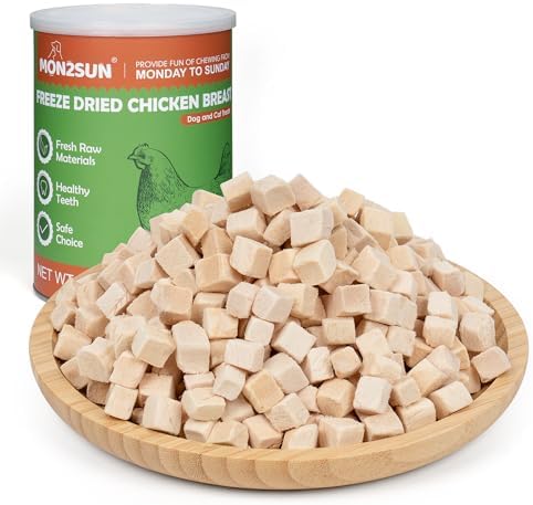 MON2SUN Freeze Dried Chicken Cat and Dog Treats, Single Ingredien...