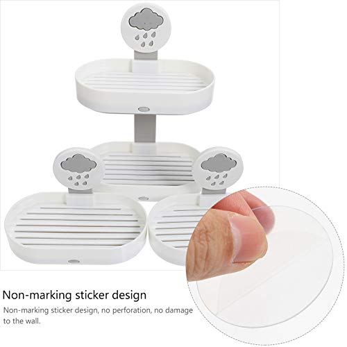 Yardwe 3Pcs Sabão Titular Ventosa Esponja Titular Saboneteira Wall Mounted Recipientes De Armazename