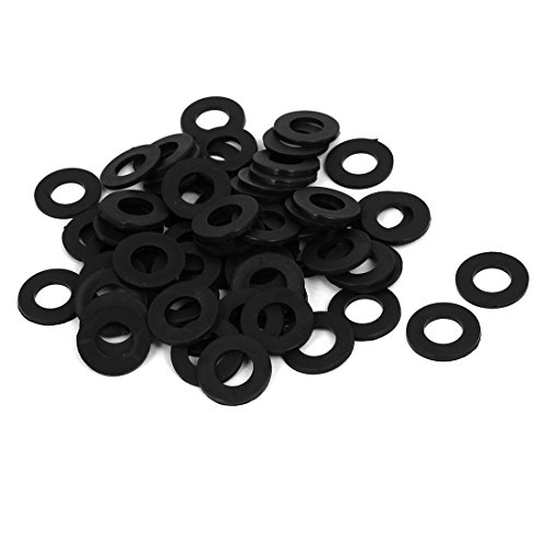 uxcell Nylon Flat Washers M8 16mm OD 8mm ID 1.4mm Thickness for Faucet Pipe Water Hose, Pack of 100