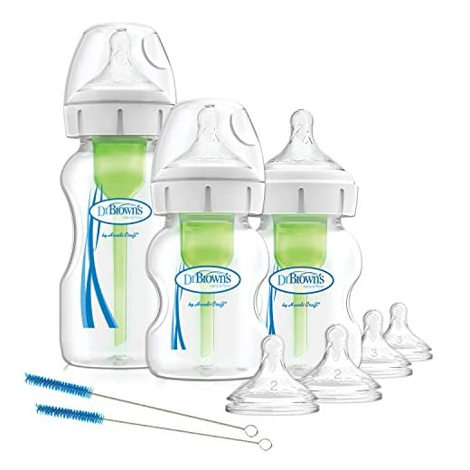 Dr. Browns Biberon anti-coliques Options+, col large, kit de démarrage