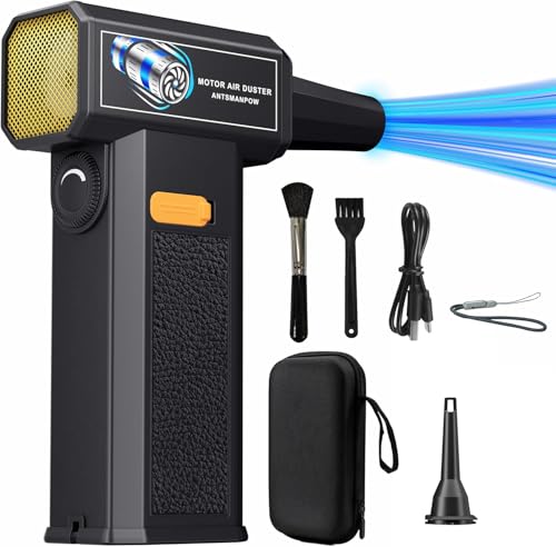 Electric Air Duster 150000RPM - Cordless Compressed Air Duster with Stepless Adjustable, Brushless Motor Blower for Computer Keyboard, Car, Home & Multi-Surface Cleaning