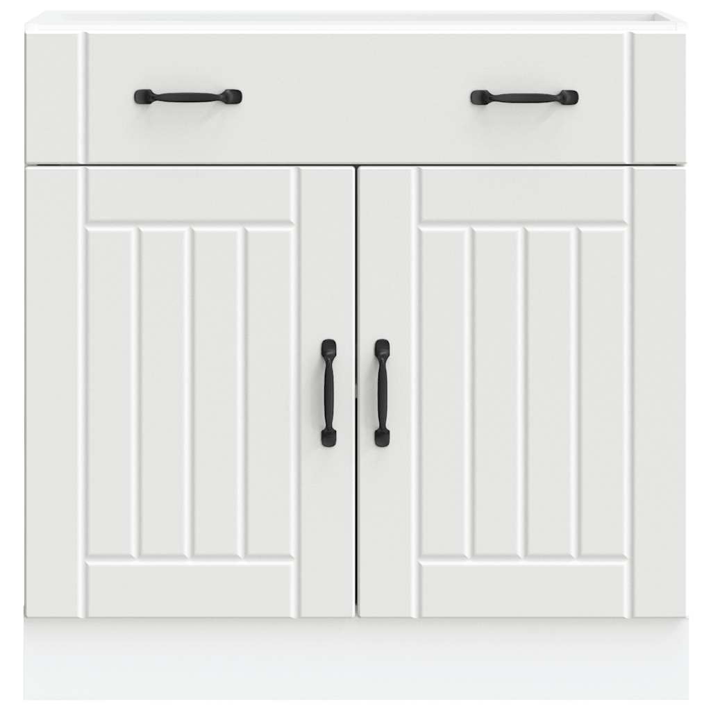 vidaXL Base de cuisine Lucca Blanc en bois multicouche