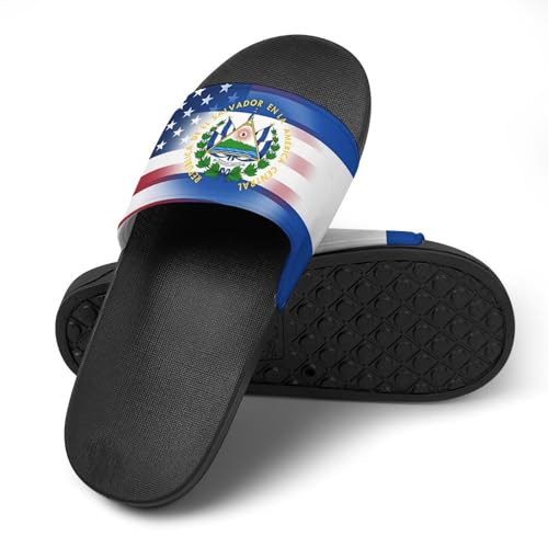 U.S. El Sal-vador Flag Non Slip Slides Sandals for Women Men Quick Drying Shower Shoes for Bathroom Pool Beach4