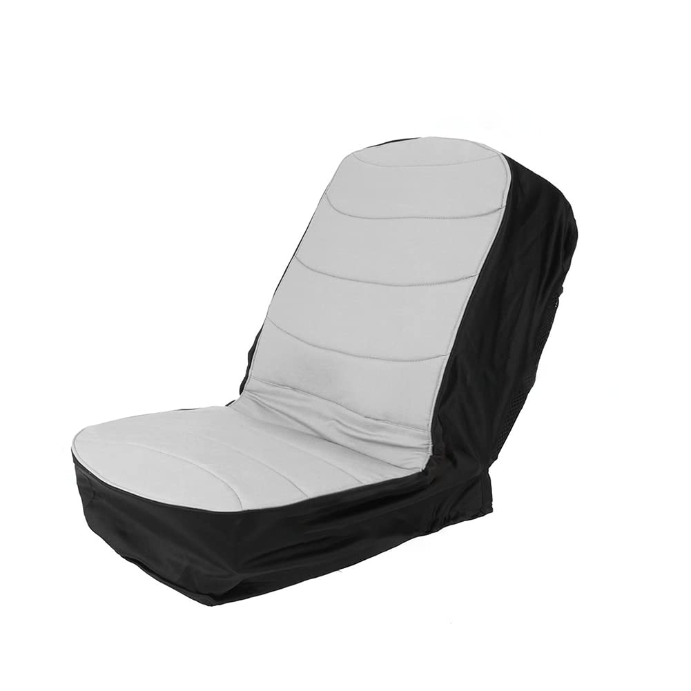 Surakey Riding Lawn Mower Seat Cover Compatible Lawn Mower Tractor Cover Waterproof Outdoor for Heavy Agricultural Vehicles Grey