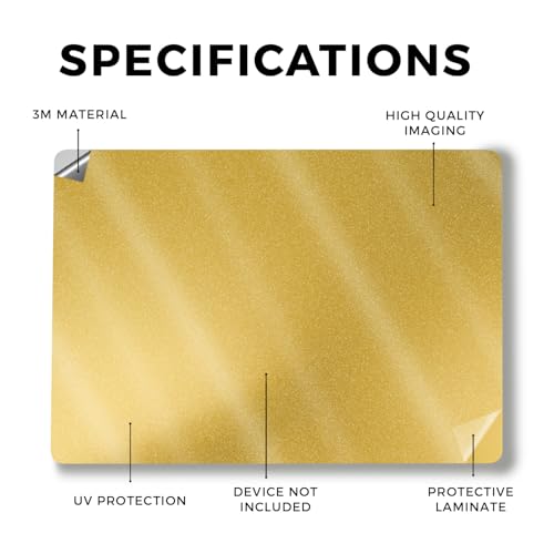 Image of Glossy Glitter Laptop Skin Compatible with Surface Laptop 7 15 inch (2024) - Solid Marigold - Premium 3M Vinyl Protective Wrap Decal Cover - Easy to Apply | Crafted in The USA by MightySkins