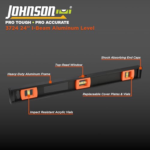 Image of Johnson Level & Tool 3724 Professional Aluminum, 24 inch, Black, 1 Level