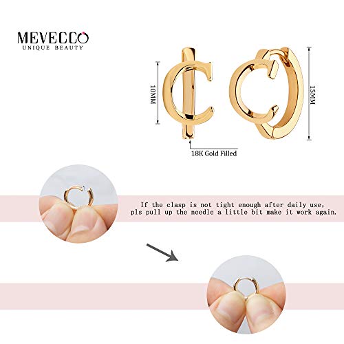 Mevecco Initial Huggie Hoop Earrings 18K Gold Filled Letter Dainty Simple Alphabet Initials C 26 Letter Hoop Earrings Personalized Charm Tiny Minimalist Initial Jewelry Gift For Her #TOP5