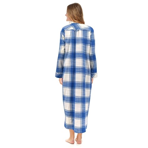 Sexy Basics Womens Flannel Sleep Shirt | Night Gown | Long Henley Soft Nightshirt Pajama -Multi Packs4