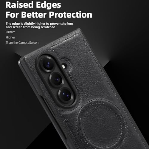 Image of Lunivop for Samsung Galaxy Z Fold 7 Case PU Leather Black