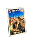 Acrylic Fridge Magnets All Europe Souvenir Retro Vintage Art 2x3 Inches Magnet (Estonia Tallinn)