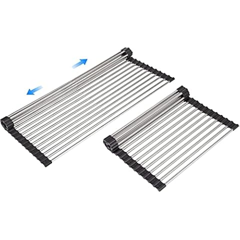 ARAINY Roll up Dish Drying Rack Over The Sink Kitchen Roll up Sink Drying Rack Portable Dish Rack Dish Drainer (12.79’’X21.25’’) Cover