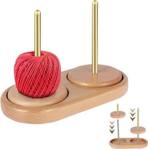 Wollabwickler Holz Kugellager Doppelte Rotation Garnhalter Wolle...