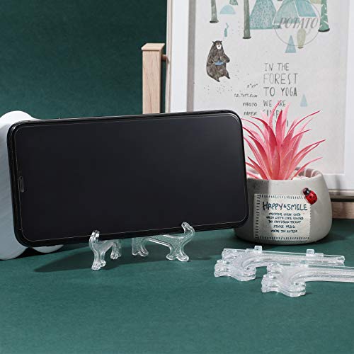 48 Pieces Mini Easel Stands Plastic Plate Stand Holder Display Picture Easel Stand For Display Picture Frame Collectibles Desktop Weddings Party Home Decoration (Clear, 3 Inch) #TOP6