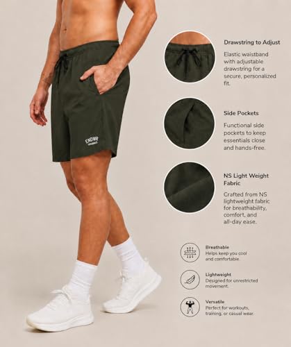 Image of ENDEAVOUR WEAR Men's Quick Dry Lightweight Sports Shorts Zipper Pockets