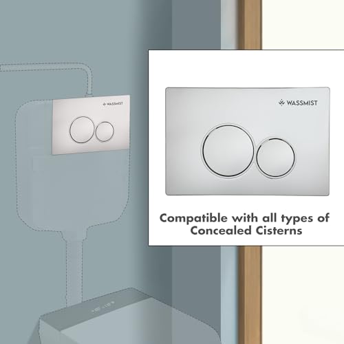 Image of WASSMIST Flush /Push Plate for Concealed Cistern | Dual Flush Push Plate | Durable & Stylish Design for Bathrooms (Round)