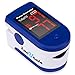 Price comparison product image Zacurate 500CL Fingertip Pulse Oximeter Blood Oxygen Saturation Monitor with Batteries and Lanyard Included (Sapphire Blue)