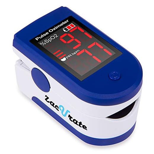 Zacurate Fingertip Pulse Oximeter Blood Oxygen Saturation Monitor with Batteries and Lanyard Included (Sapphire Blue)