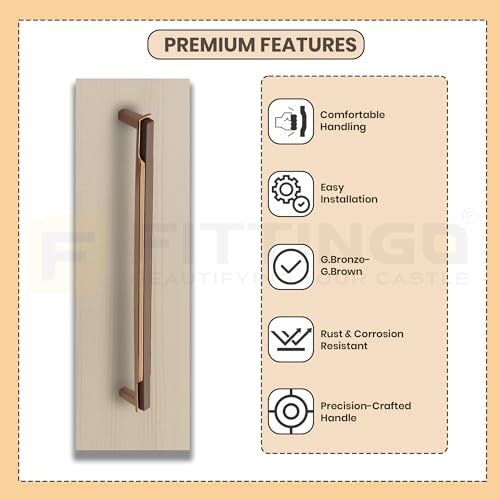 Image of 4 Inch Premium Cabinet Handles Zinc Alloy Material, 1341 G Bronze with G Brown Finish, Durable Drawer Pulls for Kitchen Cabinets, Cupboards, Wardrobes & Furniture Hardware - Pack of 10
