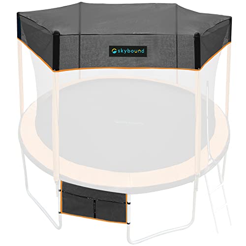 SkyBound Recreational Trampoline Cover - Tent for 12ft Round Outdoor Trampoline - Heavy Duty Sun Shade Covers for Straight-Pole Round Trampolines - Only Includes Top Cover and Shoe Bag (Orange)