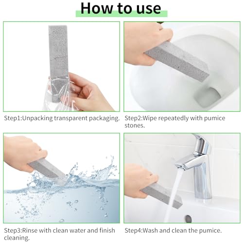 25 Pieces Pumice Stone Toilet Bowl Cleaner, Pumice Scouring Stick Remove Hard Water Ring in Toilet, Pumice Stones for Cleaning, Household, Bath, Kitchen, Pool (5.9 x 1.4 x 0.9 Inches)