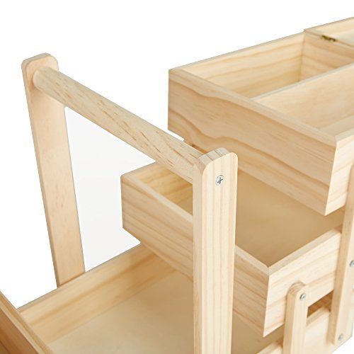 Mind Reader Sewing Box Organizer, Needles, Thread, Scissors, Wood, Brown #TOP4