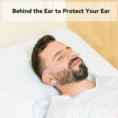 Image of 4 Pack Wuronsa Nasal Cannula Cushions, Soft Nasal Oxygen Covers, Soft Cannula Ear Protector for Oxygen Users, Prevent Indentations Irritated Cheek Skin, Prevent Ear Soreness (Light Pink)